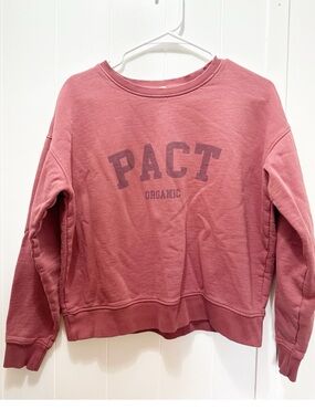 Pact organic cotton crewneck pullover sweatshirt red size medium